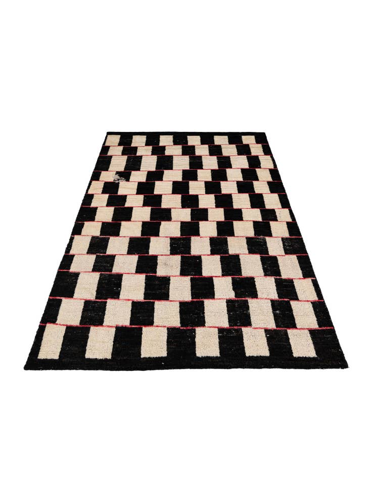 Detail image of 5' 2 x 8'  Hand Knotted Moroccan Wool Rug