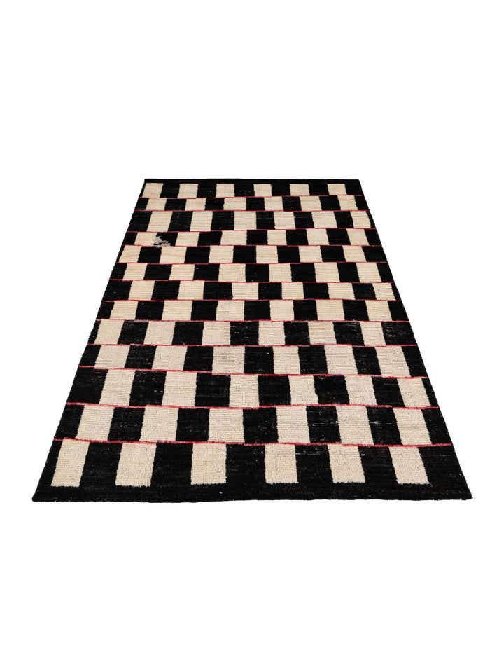 5' 2 x 8' Hand Knotted Moroccan Wool Rug