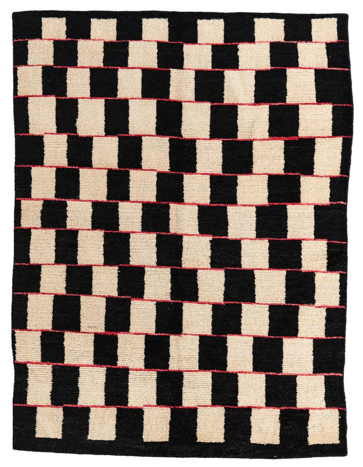 Detail image of 5' 4 x 8' Hand Knotted Moroccan Wool Rug