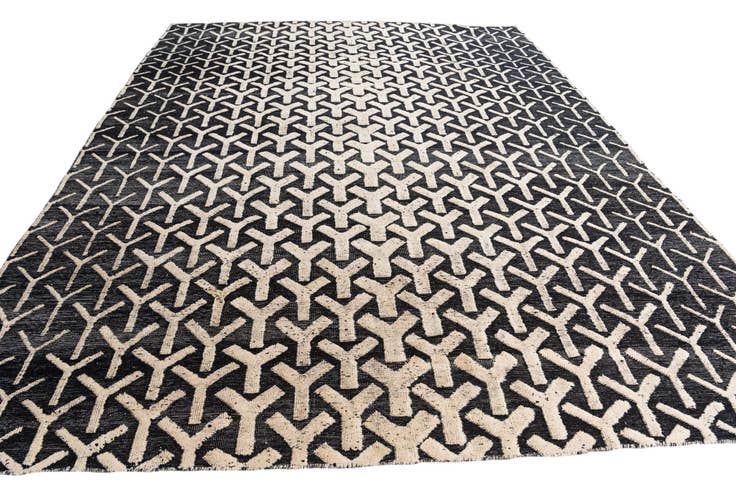 Detail image of 9' 1 x 11' 10 Hand Knotted Moroccan Wool Rug