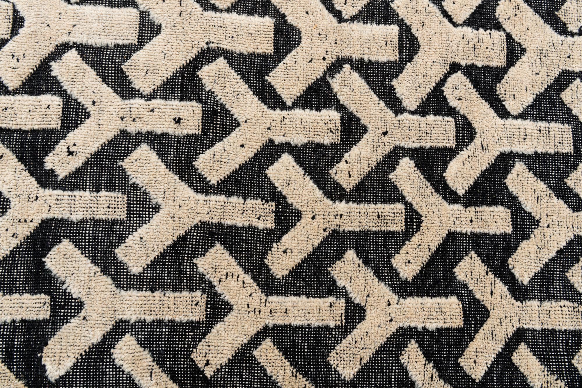 9' 1 x 11' 10 Hand Knotted Moroccan Wool Rug