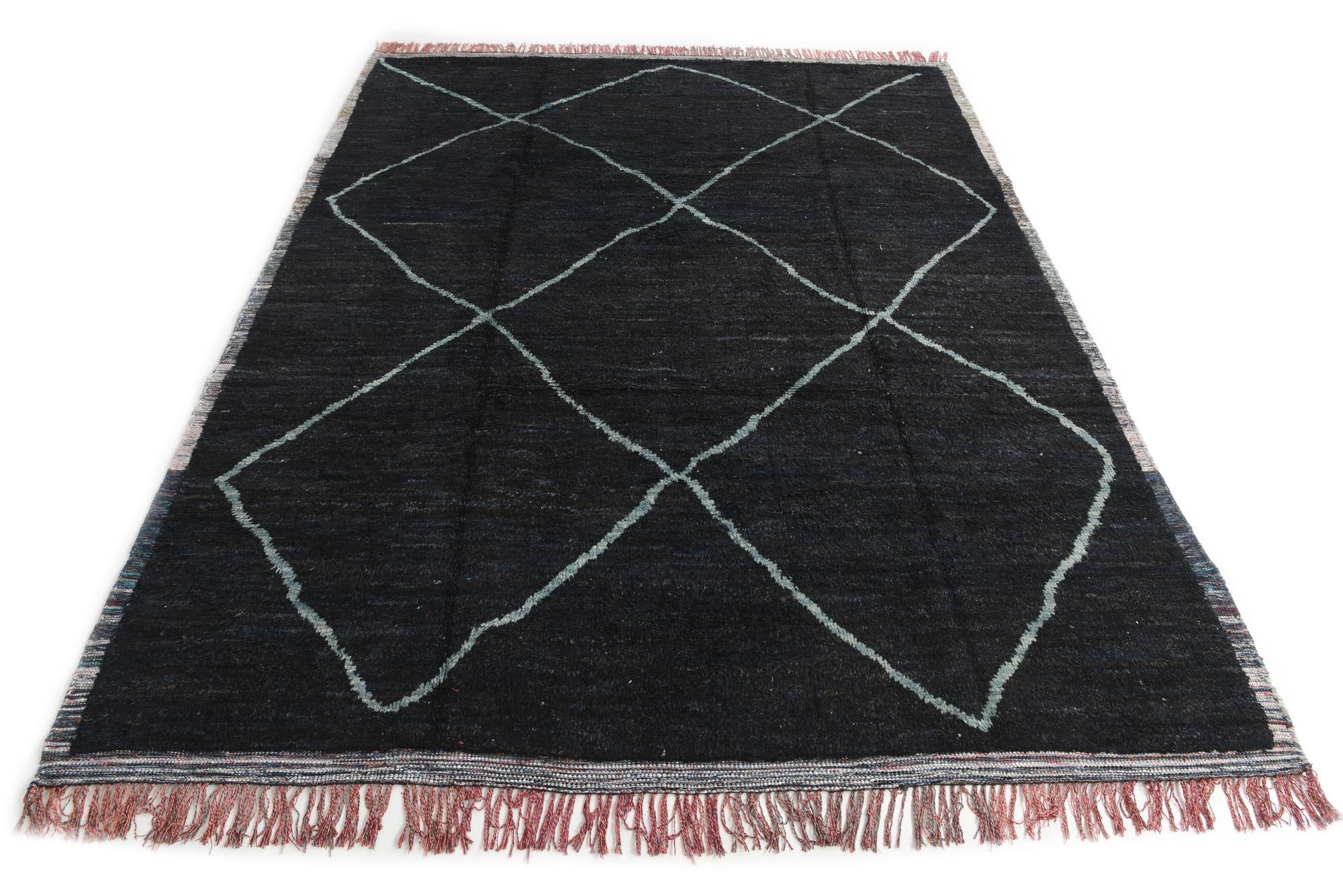 9' 2 x 12' 1 Hand Knotted Moroccan Wool Rug