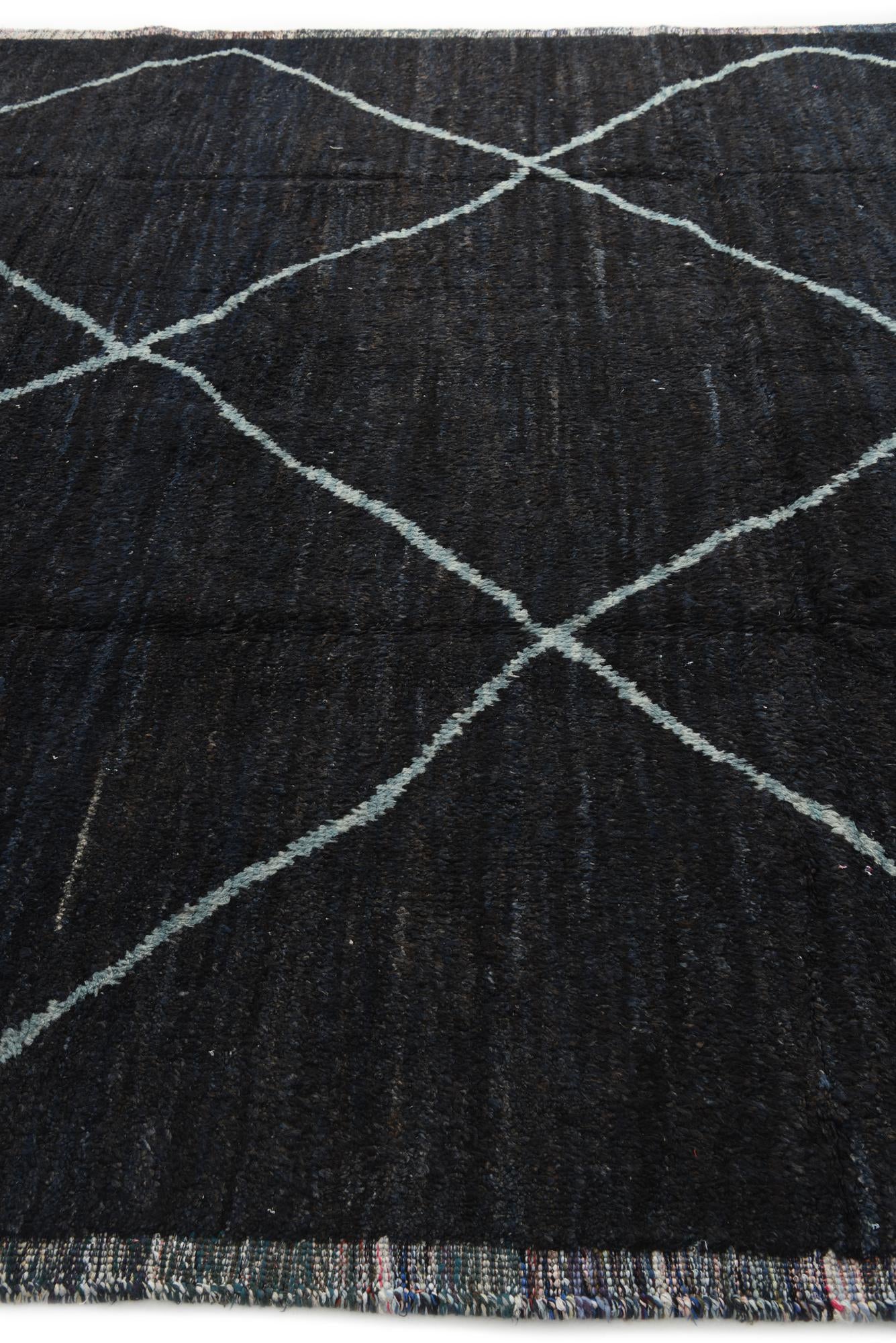 9' 2 x 12' 1 Hand Knotted Moroccan Wool Rug