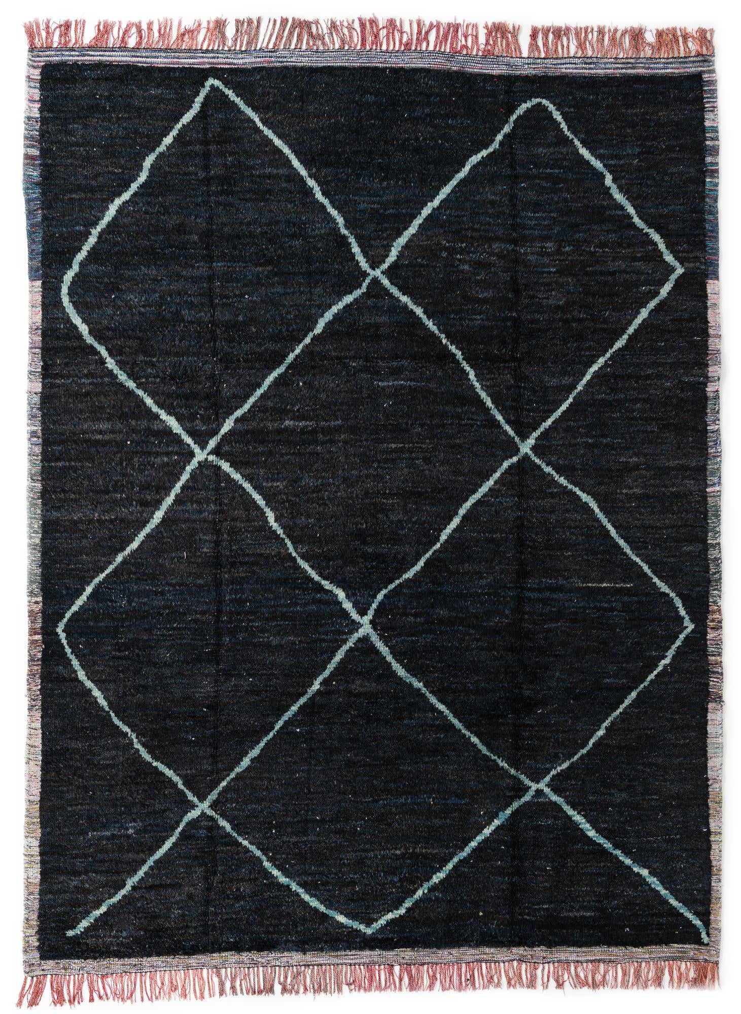9' 2 x 12' 1 Hand Knotted Moroccan Wool Rug