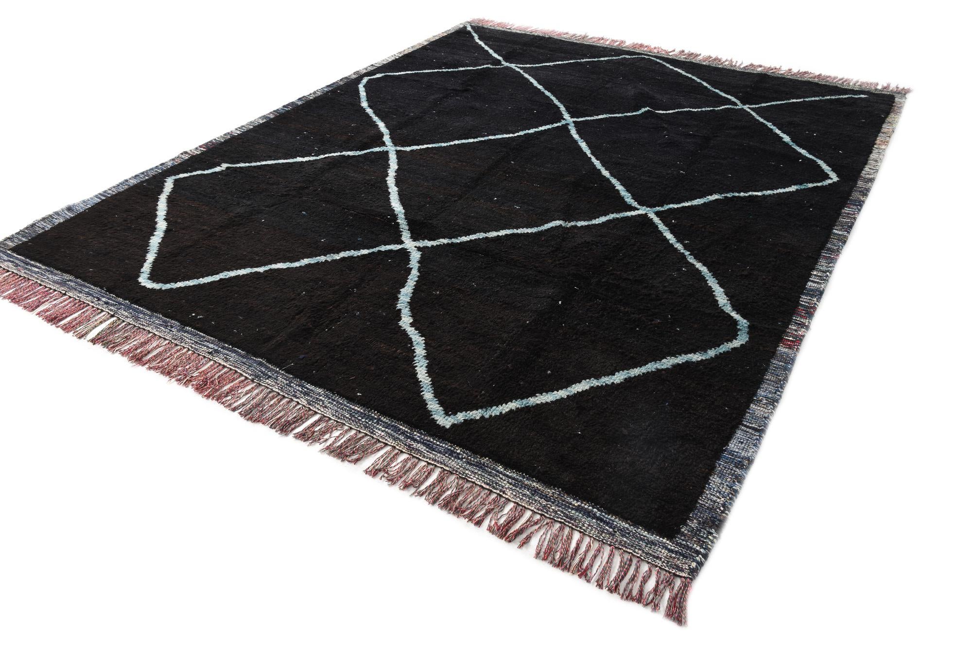 8' 2 x 10' 2 Hand Knotted Moroccan Wool Rug