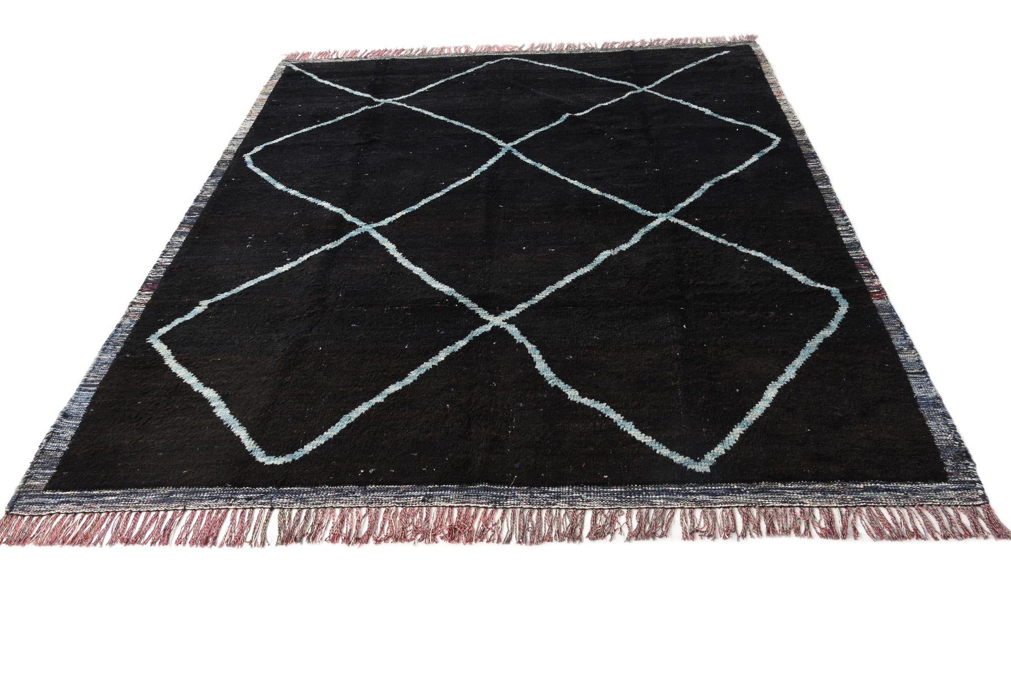 8' 2 x 10' 2 Hand Knotted Moroccan Wool Rug
