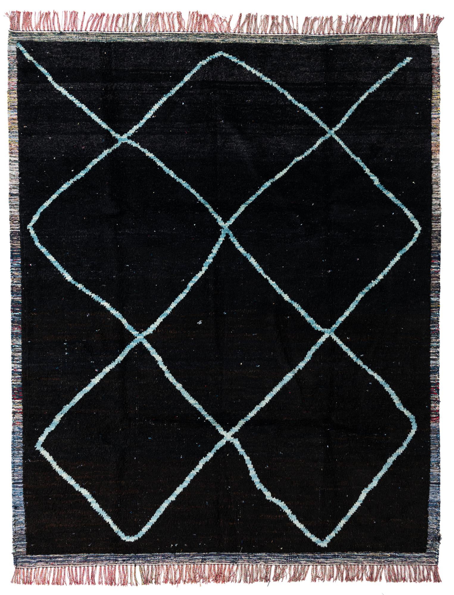 8' 2 x 10' 2 Hand Knotted Moroccan Wool Rug