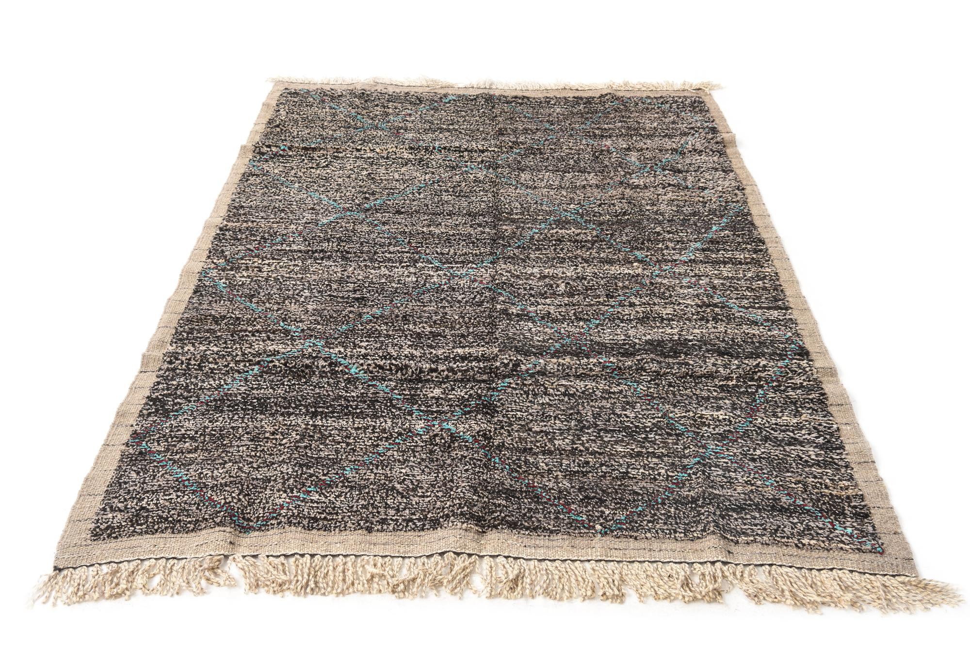 5' 2 x 8' 3 Hand Knotted Moroccan Wool Rug