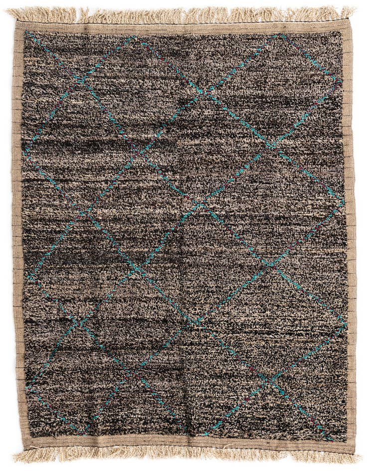 Detail image of 5' 2 x 8' 3 Hand Knotted Moroccan Wool Rug
