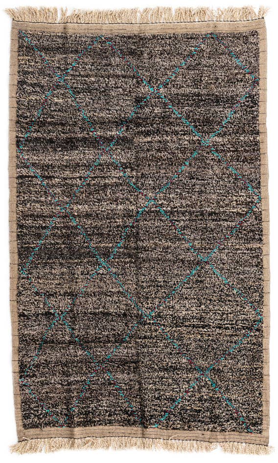 Detail image of 5' 2 x 8' 3 Hand Knotted Moroccan Wool Rug