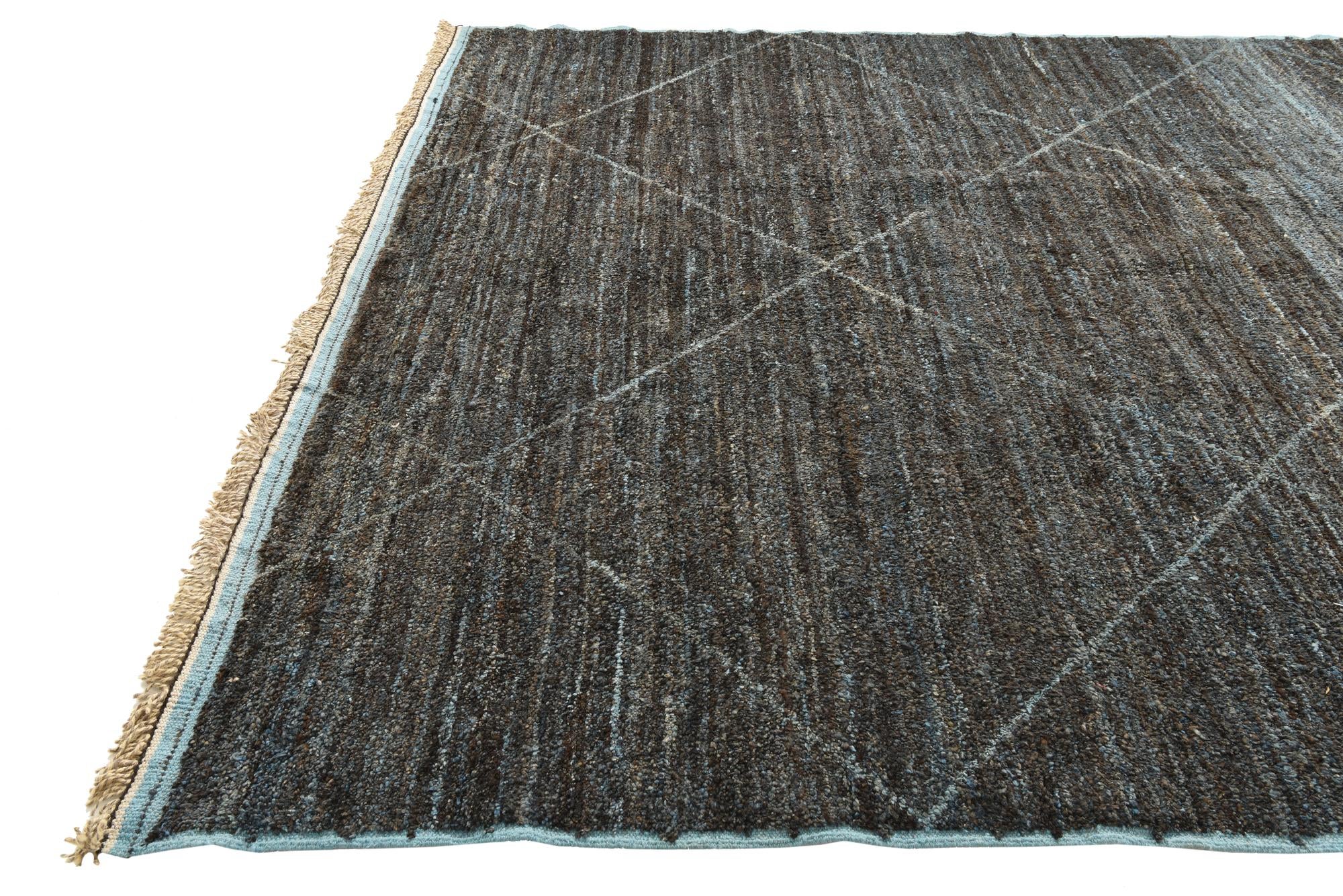 9' 2 x 12' 9 Hand Knotted Moroccan Wool Rug