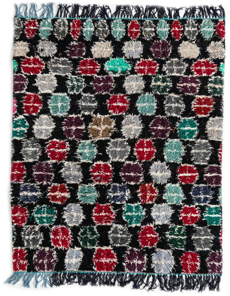 Detail image of 5' 2 x 8' 3 Hand Knotted Moroccan Wool Rug