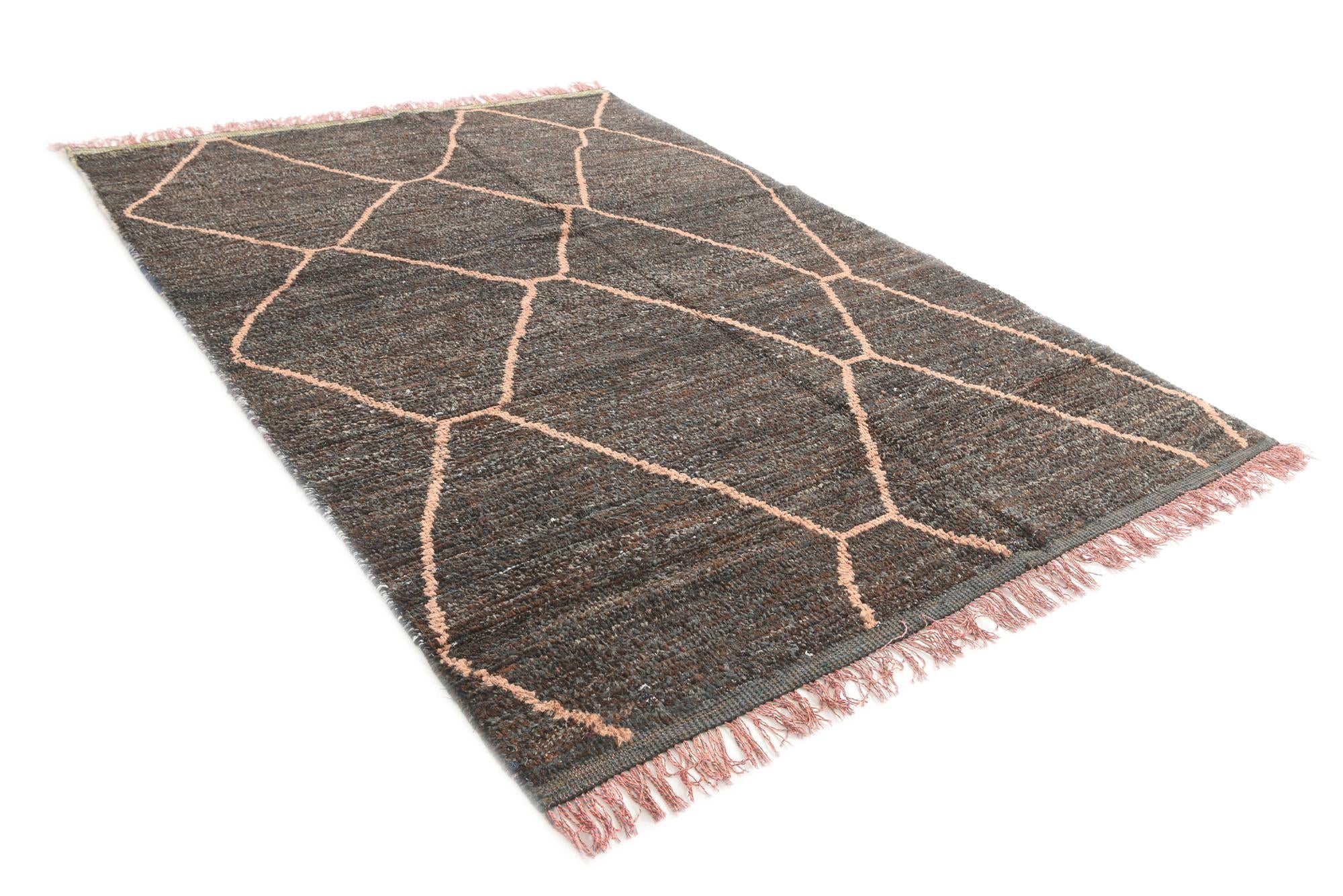 6' 4 x 9' 2 Hand Knotted Moroccan Wool Rug