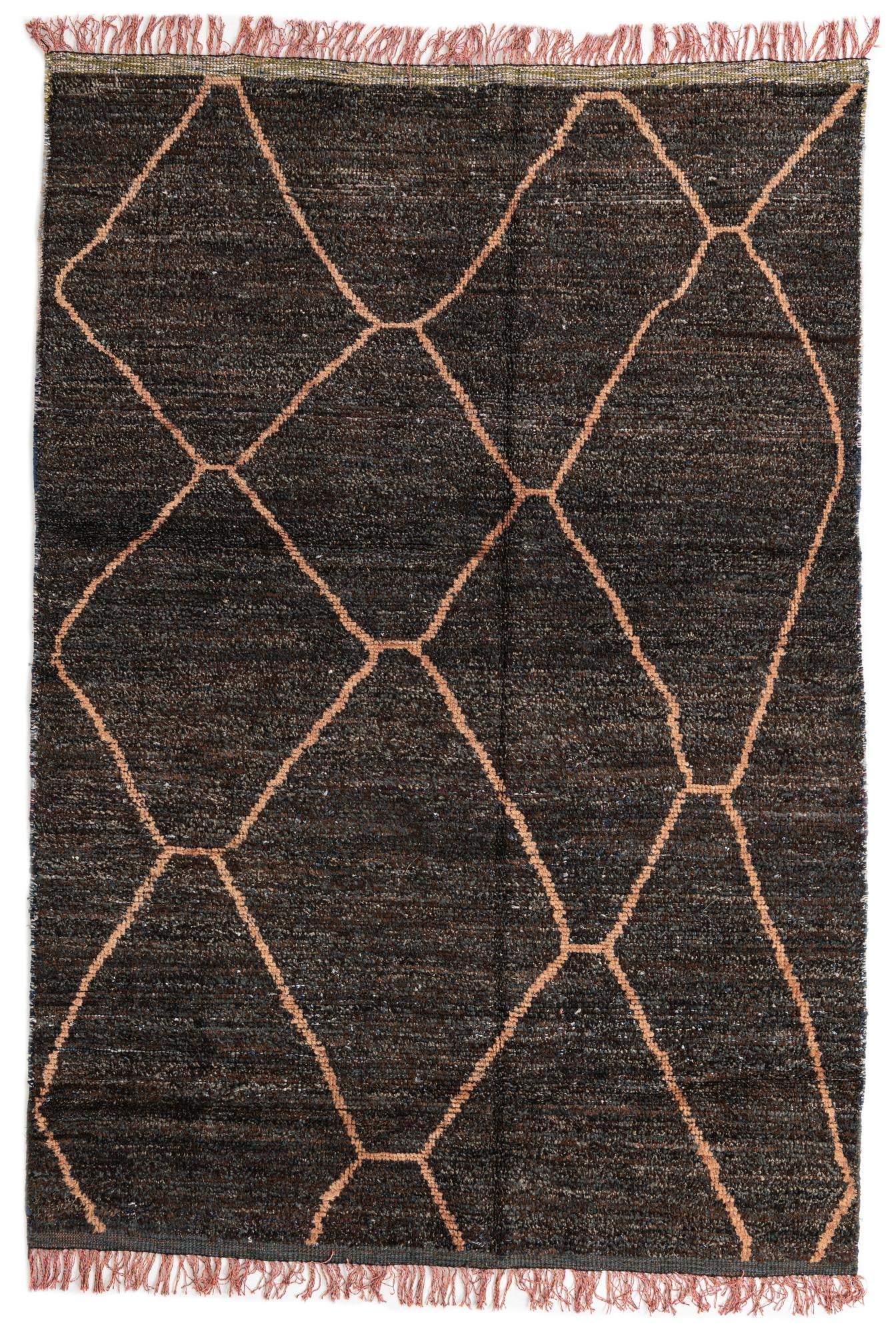 6' 4 x 9' 2 Hand Knotted Moroccan Wool Rug