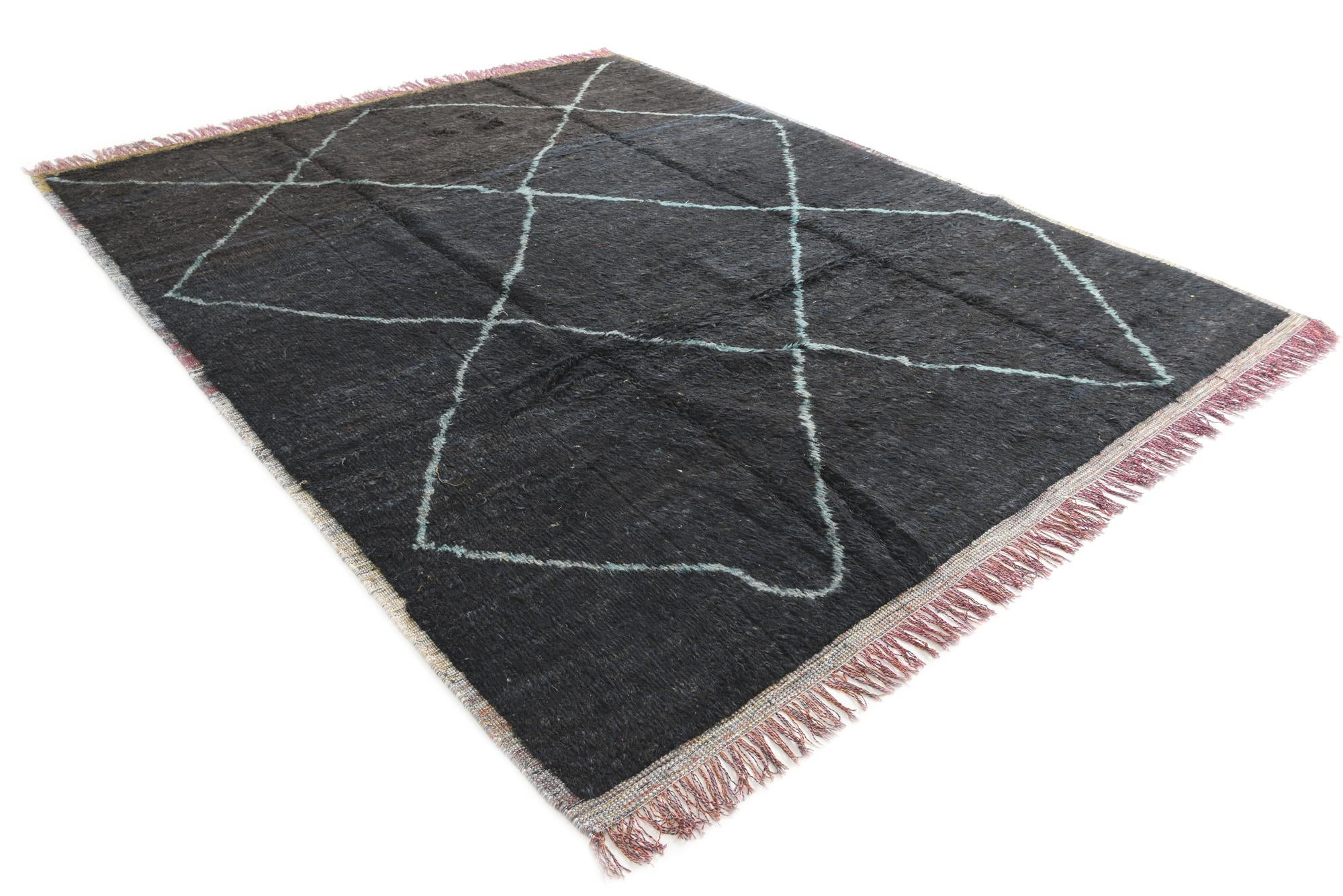 9' 5 x 12' Hand Knotted Moroccan Wool Rug