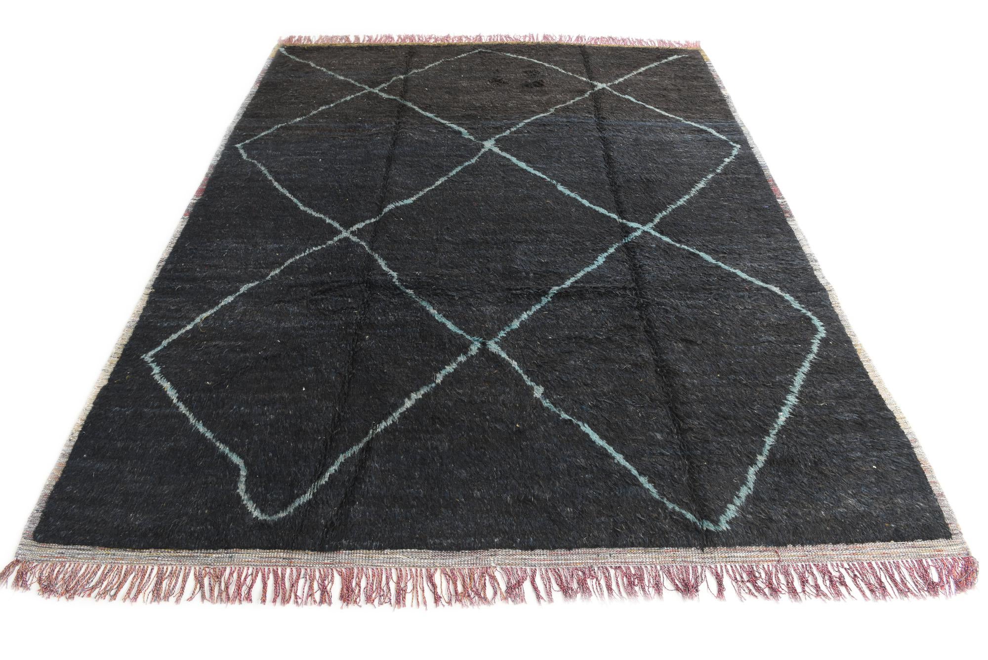 9' 5 x 12' Hand Knotted Moroccan Wool Rug