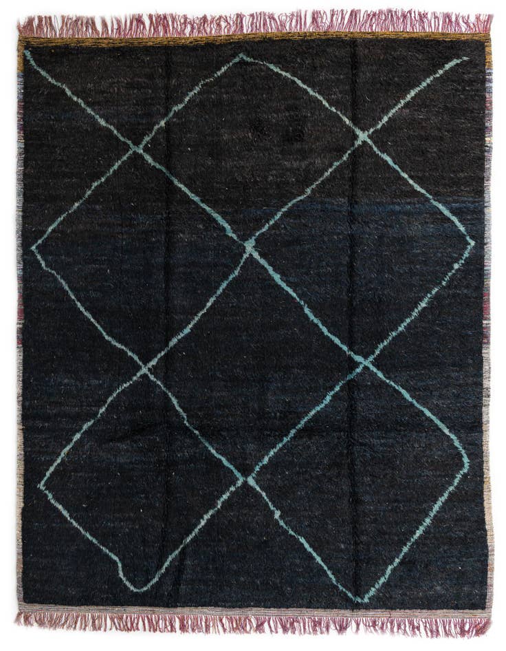 Detail image of 9' 5 x 12' Hand Knotted Moroccan Wool Rug