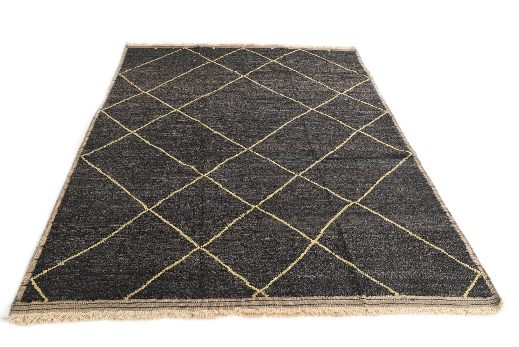 8' x 10' Hand Knotted Moroccan Wool Rug