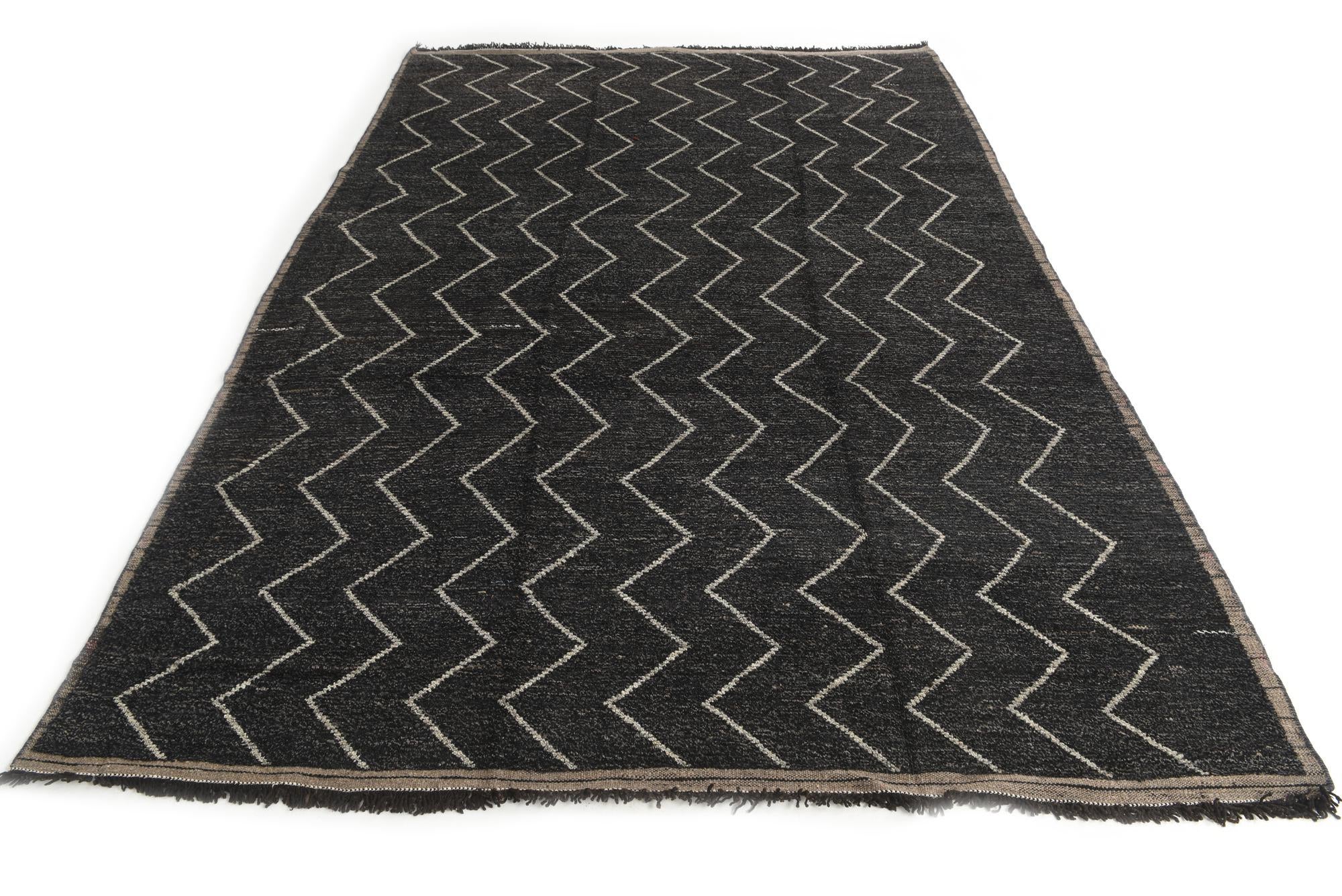 9' x 12' 9 Hand Knotted Moroccan Wool Rug