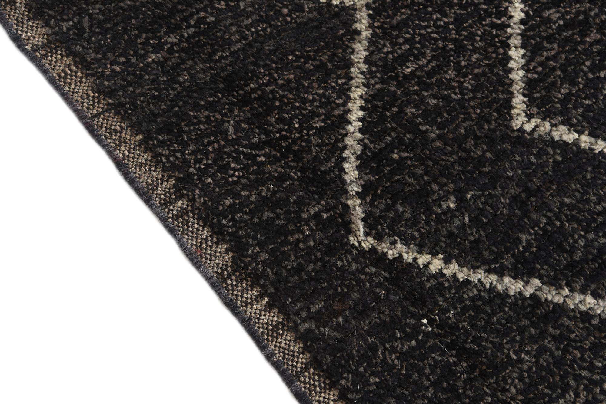 9' x 12' 9 Hand Knotted Moroccan Wool Rug