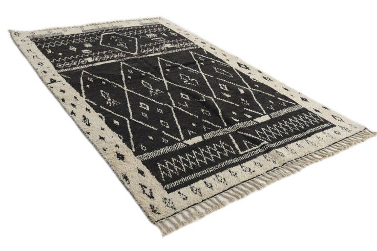 Detail image of 5' 3 x 8' 3 Hand Knotted Moroccan Wool Rug