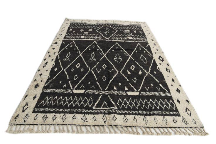 Detail image of 5' 3 x 8' 3 Hand Knotted Moroccan Wool Rug