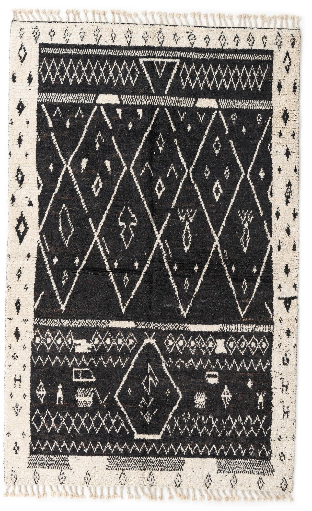 5' 3 x 8' 3 Hand Knotted Moroccan Wool Rug