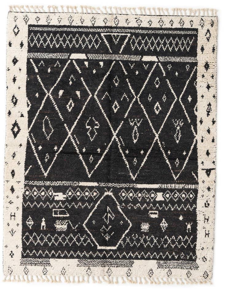 Detail image of 5' 3 x 8' 3 Hand Knotted Moroccan Wool Rug