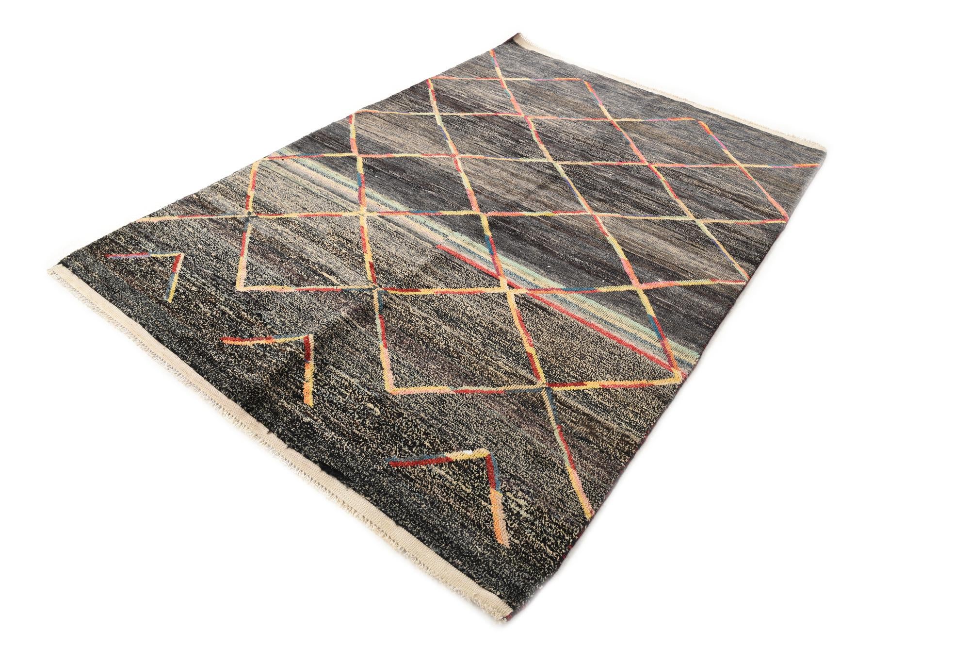 5' 6 x 8' 3 Hand Knotted Moroccan Wool Rug