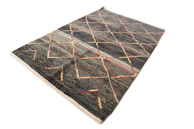 Detail image of 5' 6 x 8' 3 Hand Knotted Moroccan Wool Rug