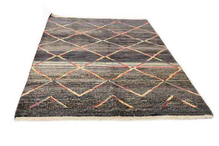 5' 6 x 8' 3 Hand Knotted Moroccan Wool Rug