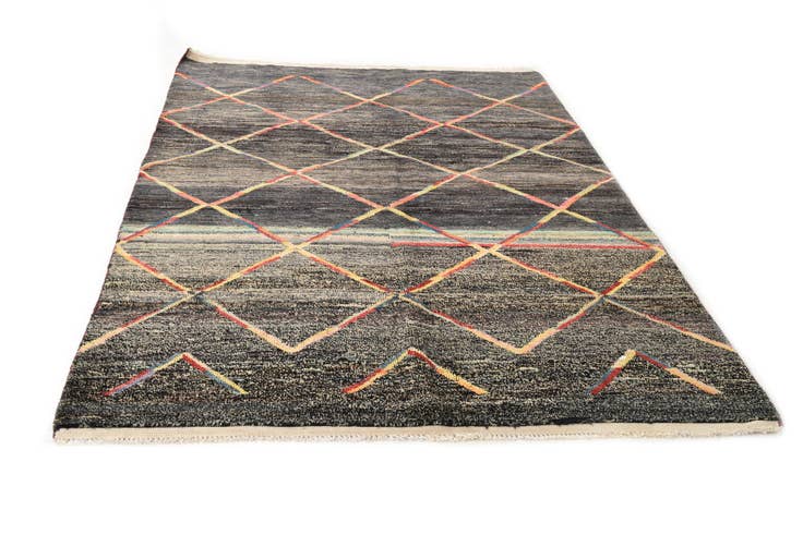 Detail image of 5' 6 x 8' 3 Hand Knotted Moroccan Wool Rug