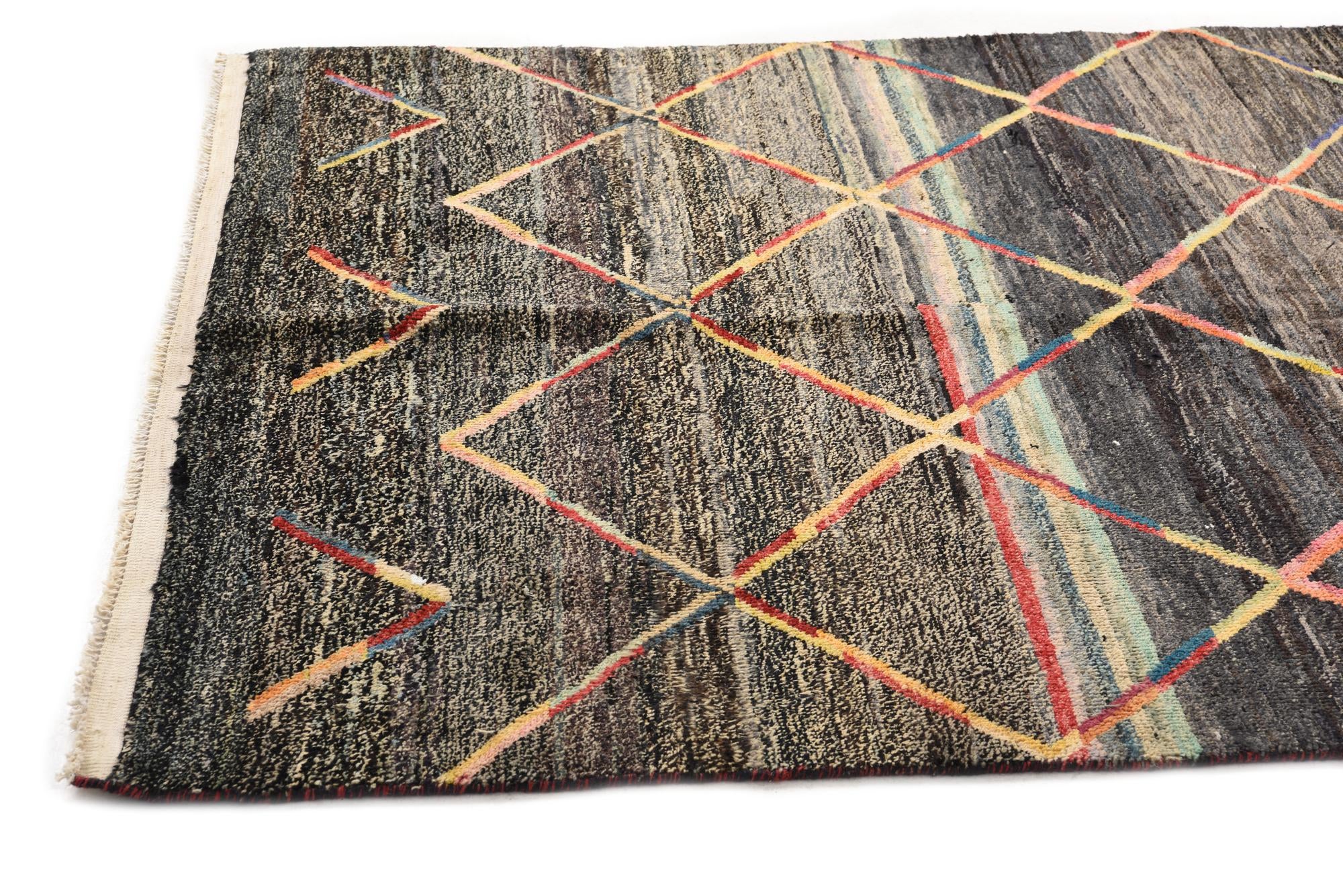 5' 6 x 8' 3 Hand Knotted Moroccan Wool Rug