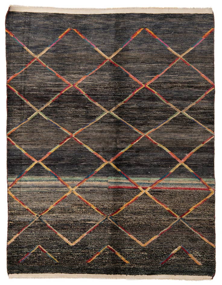 Detail image of 5' 6 x 8' 3 Hand Knotted Moroccan Wool Rug