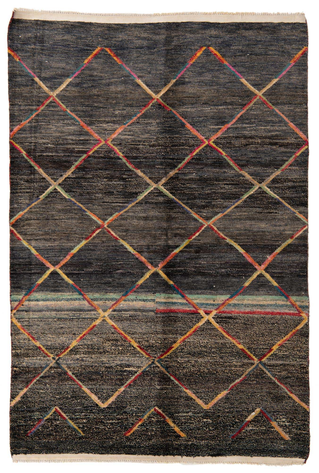 5' 6 x 8' 3 Hand Knotted Moroccan Wool Rug