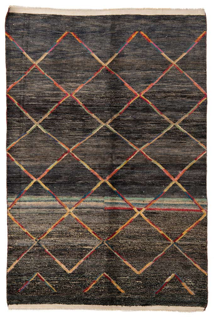 5' 6 x 8' 3 Hand Knotted Moroccan Wool Rug