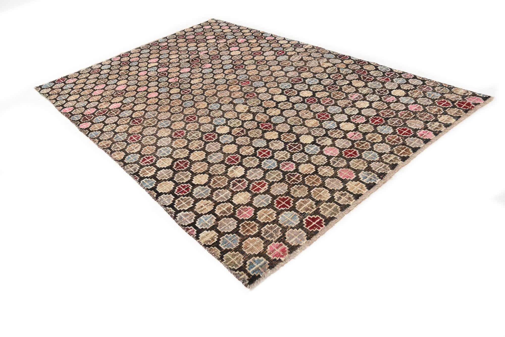 5' 10 x 8' 9 Hand Knotted Moroccan Wool Rug