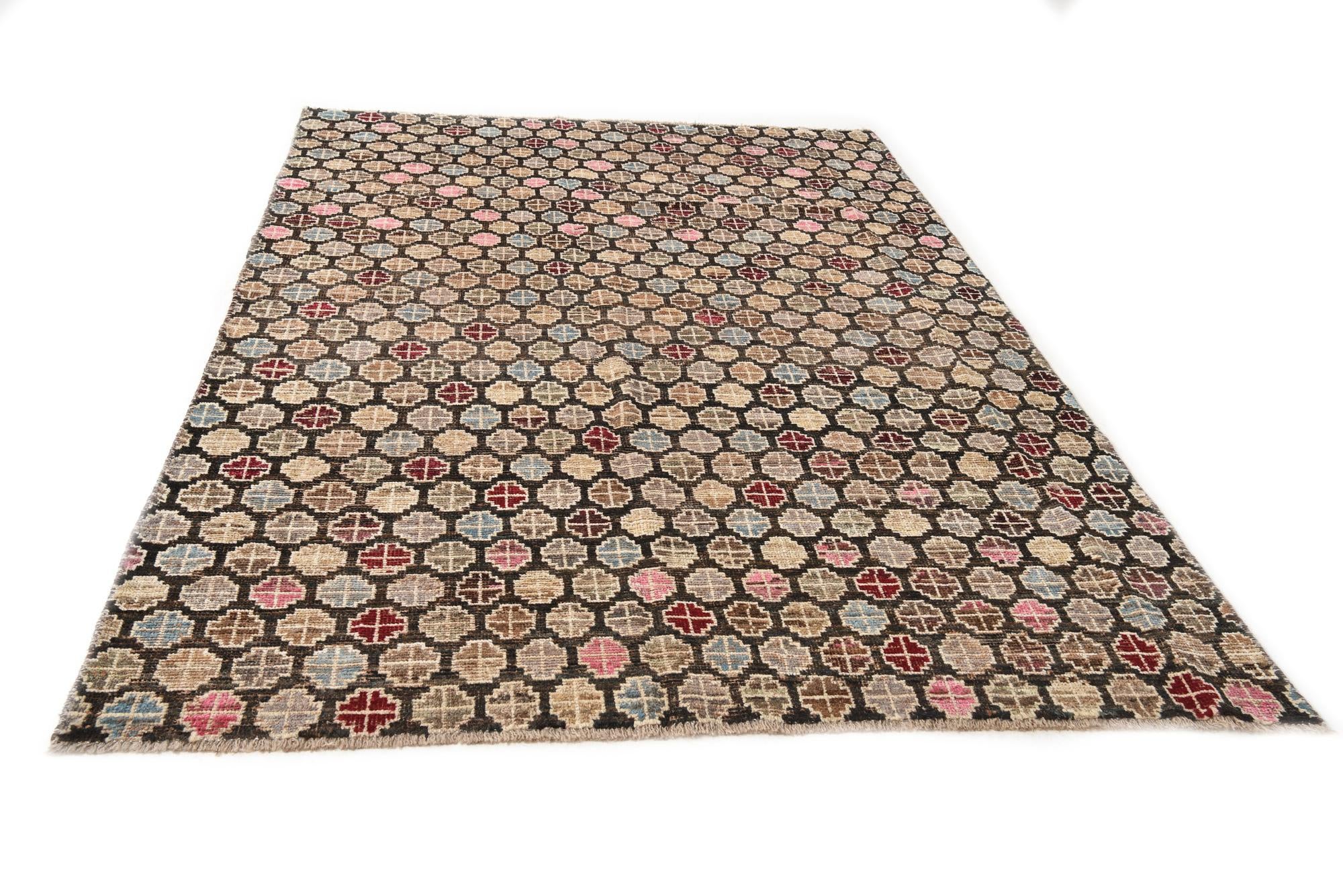 5' 10 x 8' 9 Hand Knotted Moroccan Wool Rug