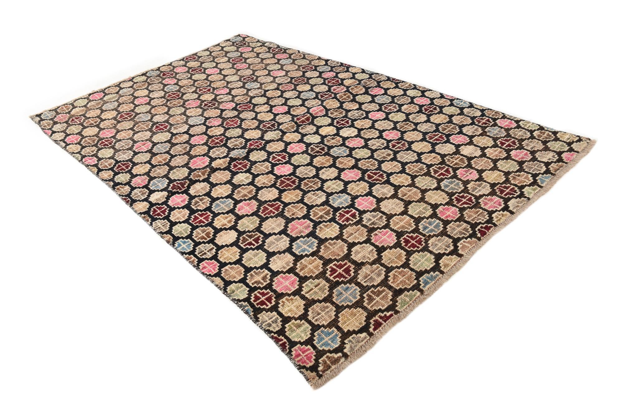 5' x 8' 2 Hand Knotted Moroccan Wool Rug