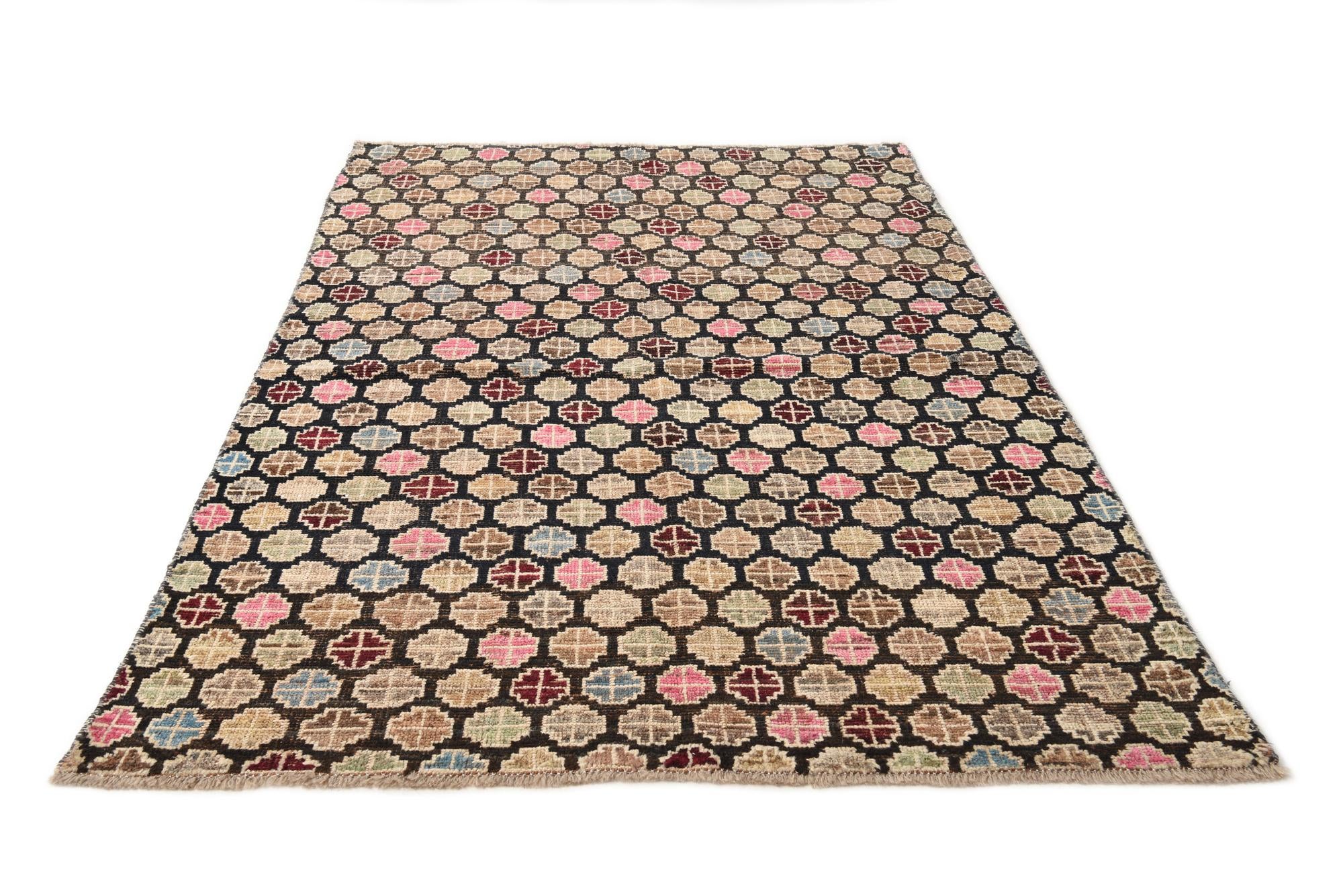 5' x 8' 2 Hand Knotted Moroccan Wool Rug