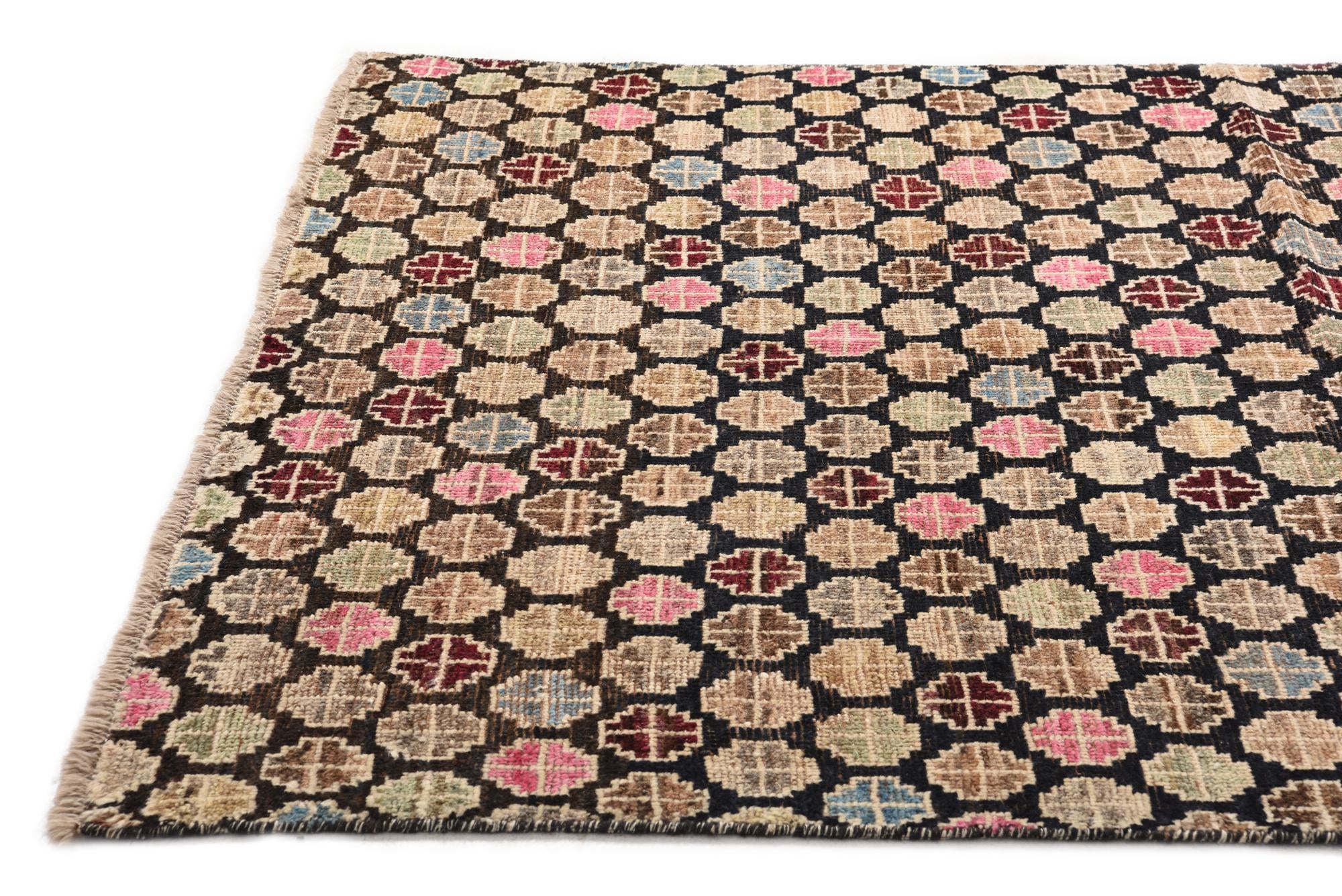 5' x 8' 2 Hand Knotted Moroccan Wool Rug