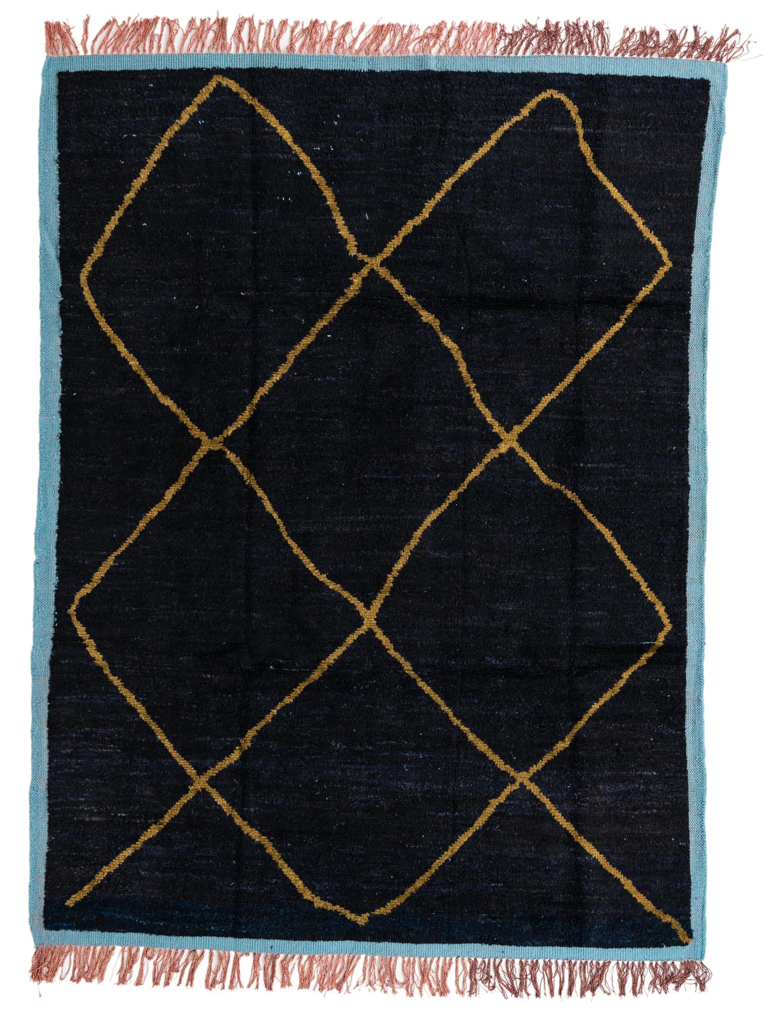7' 8 x 10' 3 Hand Knotted Moroccan Wool Rug