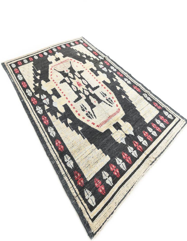 Detail image of 6' 9 x 9' 6  Hand Knotted Moroccan Wool Rug