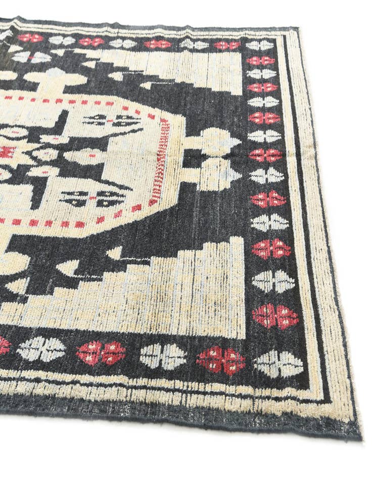Detail image of 6' 9 x 9' 6  Hand Knotted Moroccan Wool Rug