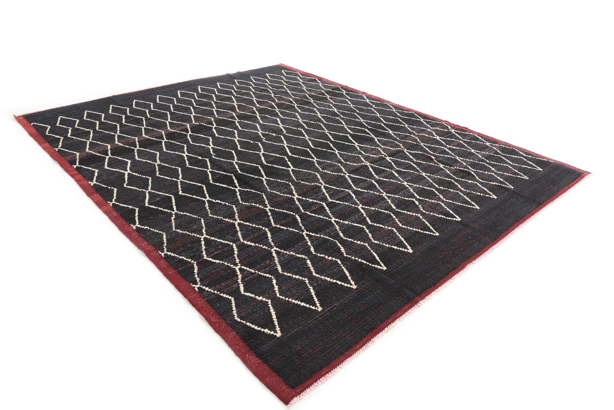 8' 6 x 10' 6 Hand Knotted Moroccan Wool Rug