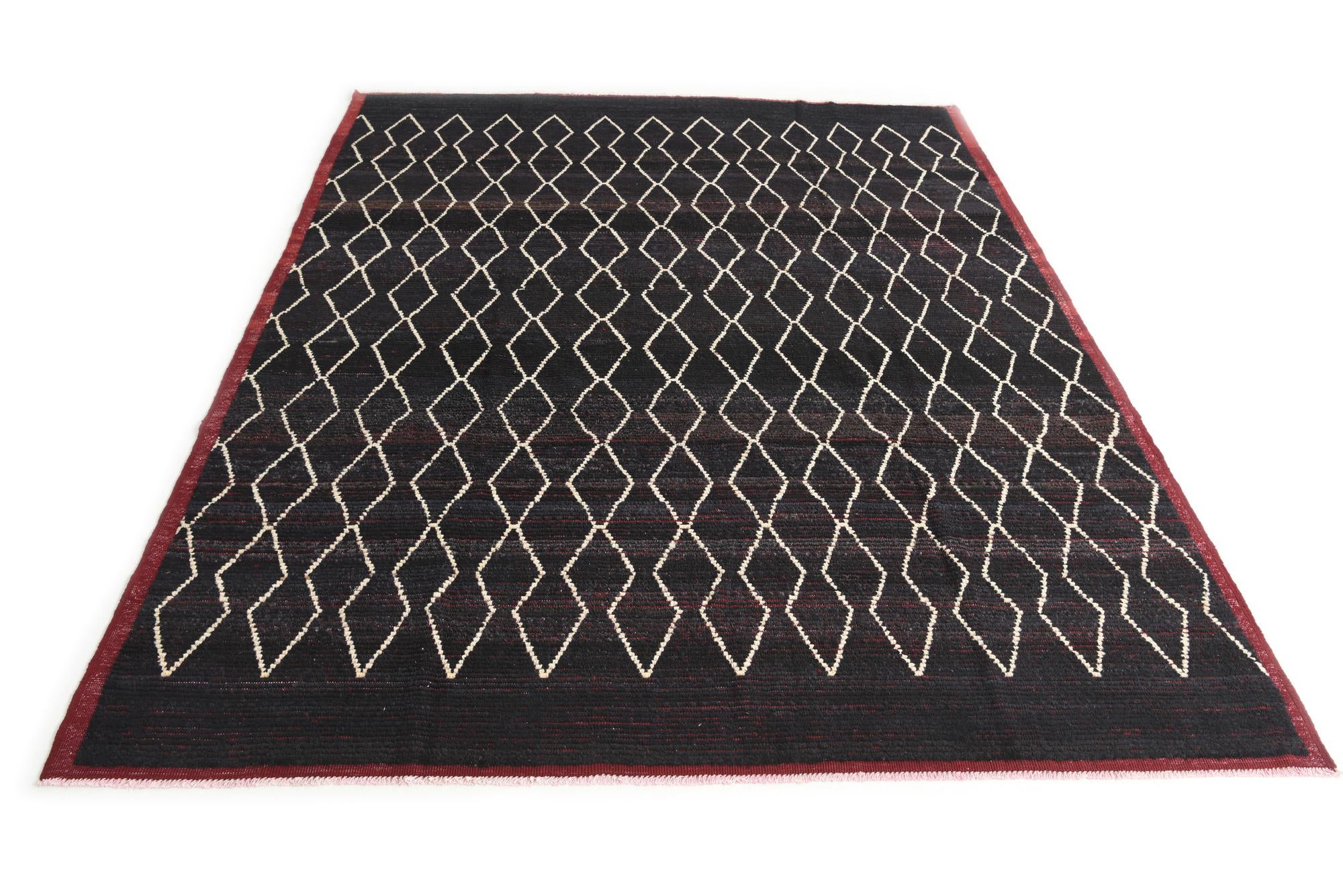 8' 6 x 10' 6 Hand Knotted Moroccan Wool Rug