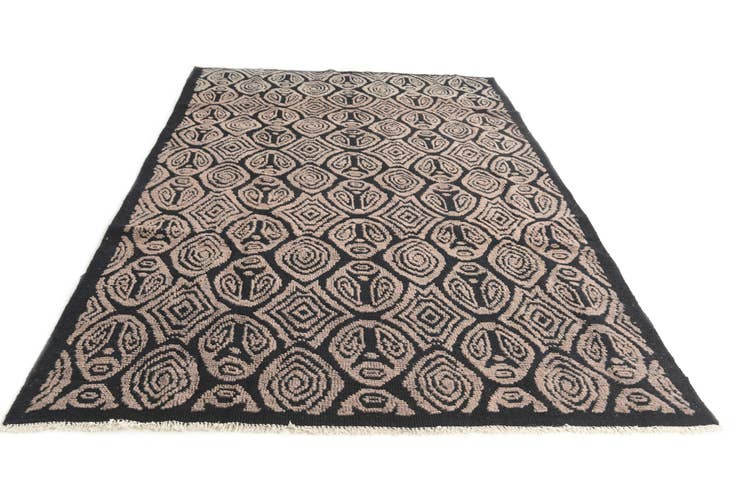 Detail image of 6' 2 x 9' 6 Hand Knotted Moroccan Wool Rug