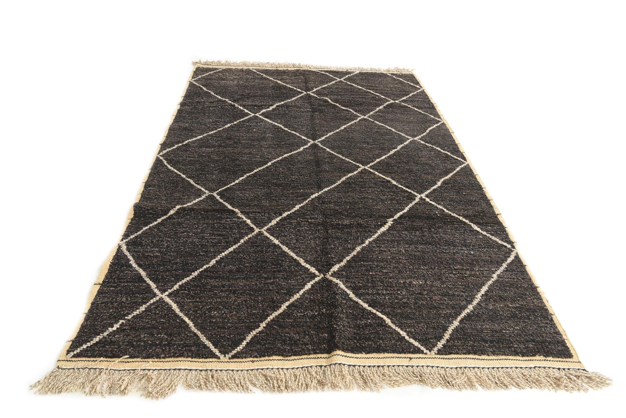 6' 2 x 9' 4 Hand Knotted Moroccan Wool Rug