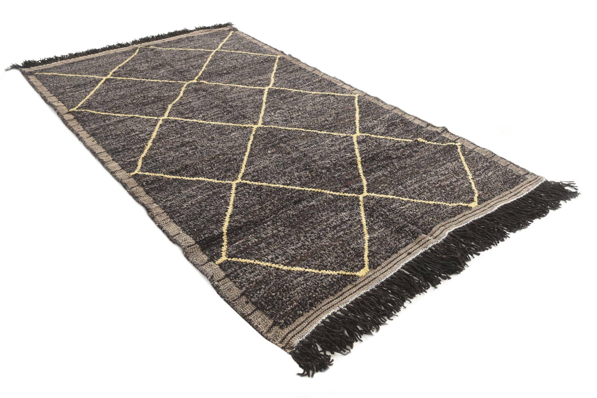 5' x 8' 4 Hand Knotted Moroccan Wool Rug