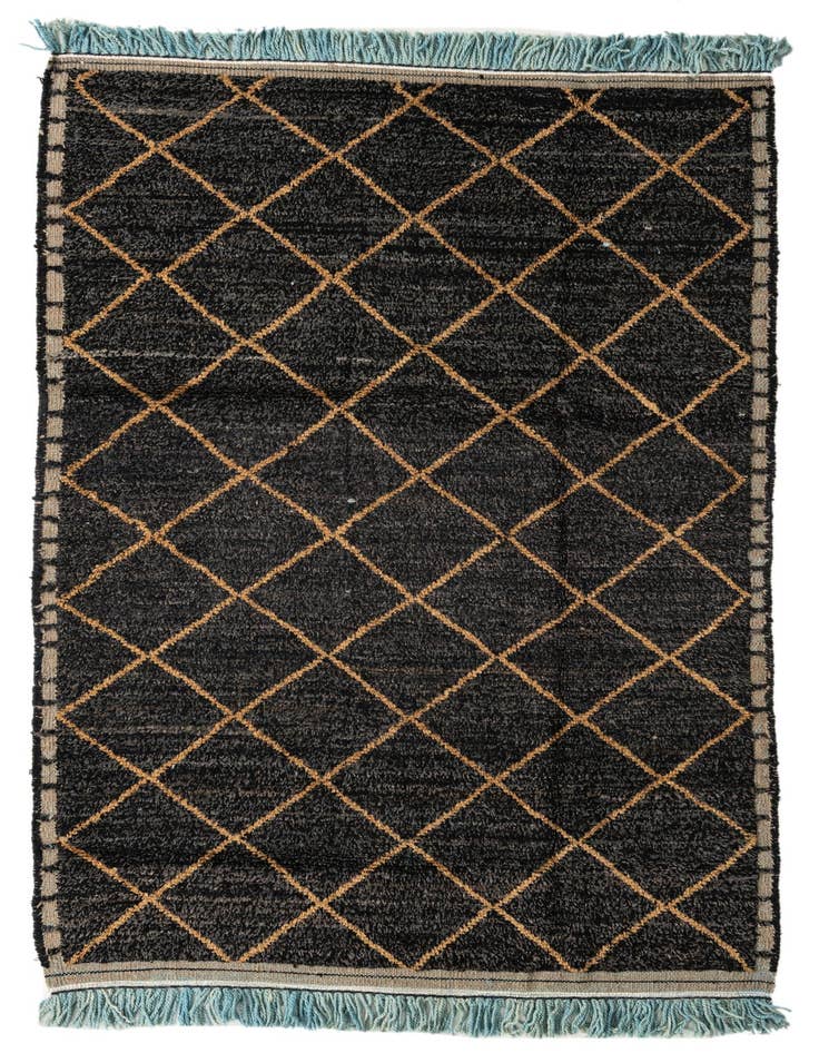 Detail image of 5' 2 x 8' 6 Hand Knotted Moroccan Wool Rug